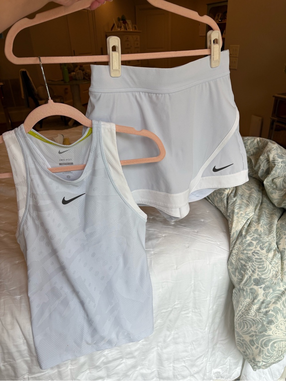 Nike Women’s White Tennis Skort and Tank Set